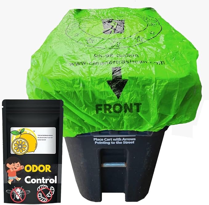 Trash Can Smell Eliminator Cover Odor Eliminating Bag by TrashSmellBuster
