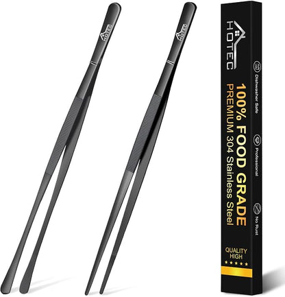 HOTEC Kitchen Tweezers Tongs Stainless Steel Professional Chef Tweezers by Hotec