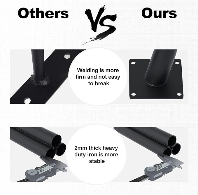 4PCS 5 Inch Matte Black Tapered Angled Legs - Image 7