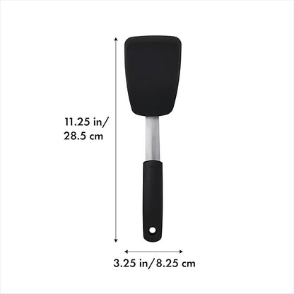 OXO Good Grips Small Silicone Flexible Turner Black & Good Grips Silicone - Image 6
