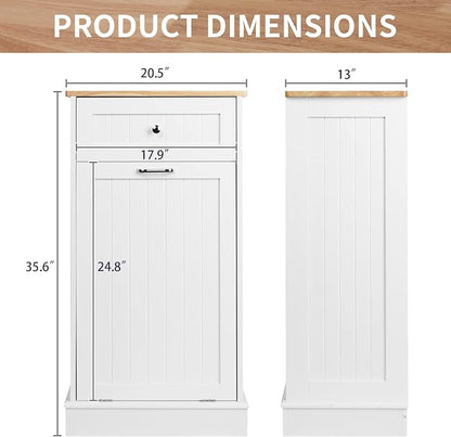 Betterhood Tilt Out Trash Cabinet 10 Gallon Wooden Free Standing Laundry Sorter - Image 2