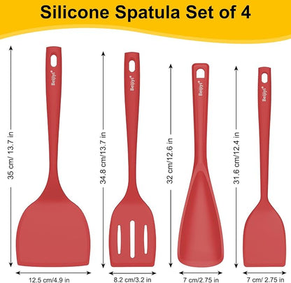 Beijiyi Silicone Spatula Set of 4, 600°F Heat Resistant, BPA Free Kitchen - Image 2