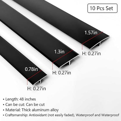 10Pcs Aluminum T Molding Floor Transition Strip, 48In Aluminum T Molding Trim - Image 3