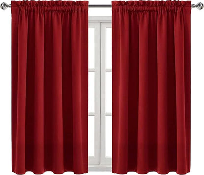DWCN Christmas Burgundy Room Darkening Blackout Curtains - Image 9