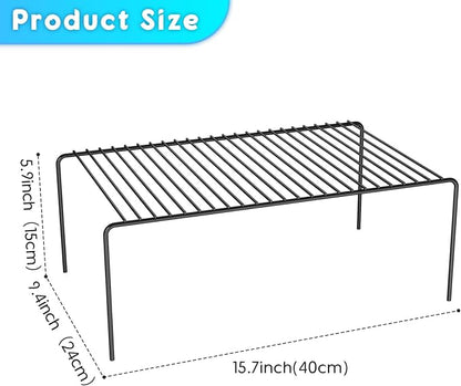 LargeBlack Cabinet Storage Shelf Rack Set of 4, Rustproof Metal Wire Kitchen - Image 3