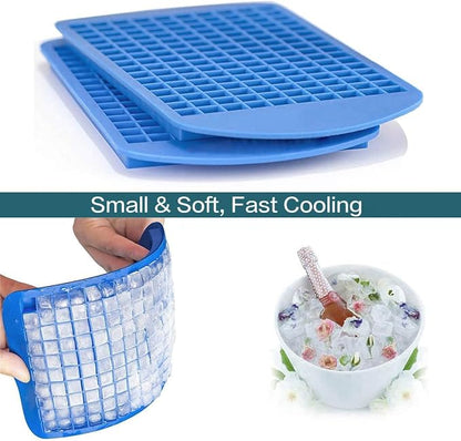Mini Ice Cube Trays Set of 2-160 Small Ice Cubes Silicone Mold - Image 5