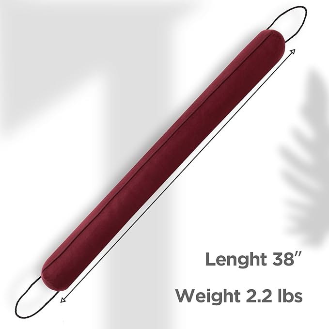 Sunolga 38" Door Draft Stopper Blocks Hot and Cold Air with Removable Washable Cover for Gaps Up to 3", All-Season Seal for Noise, Wind, Door Sweep for Bottom of Door and Window, Home Essentials, Red