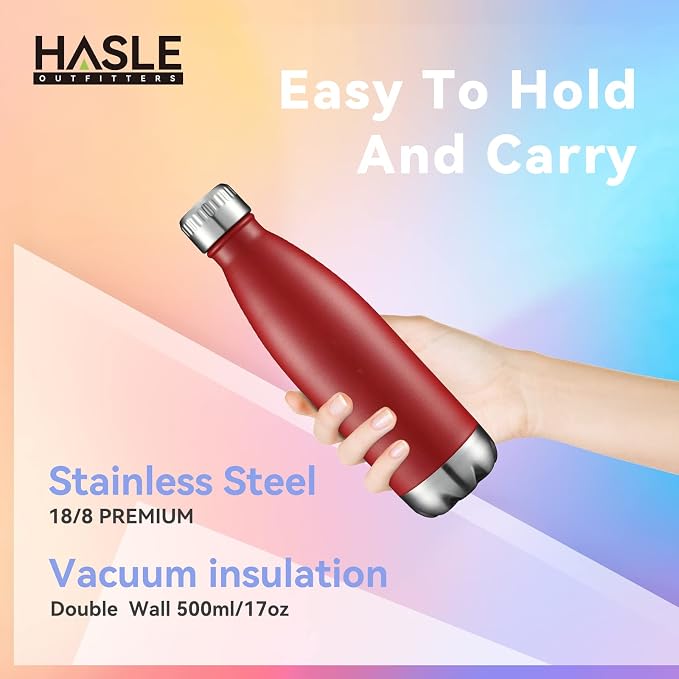 HASLE OUTFITTERS 17oz Stainless Steel Water Bottles, Vacuum Insulated Water - Image 3