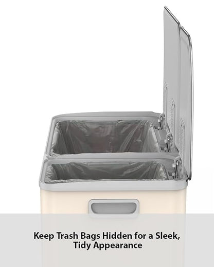Lovewind Double Trash Can Kitchen, 13+5.5 Gallon Stainless Steel Dual Trash and - Image 6
