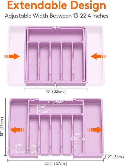Lifewit Silverware Drawer Organizer, Expandable Utensil Tray - Image 3