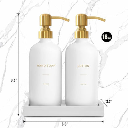 Gold Soap Dispenser Bathroom Set, Hand and Lotion Dispenser - Image 7