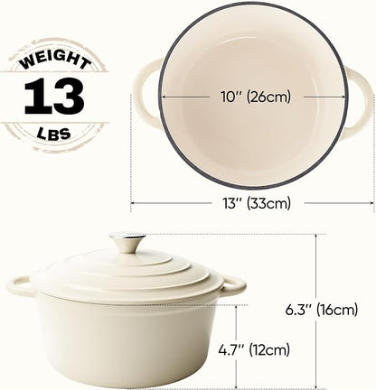 6 Quart Dutch Oven Pot with Lid, Non Stick Enameled Cast Iron Dutch Oven - Image 4
