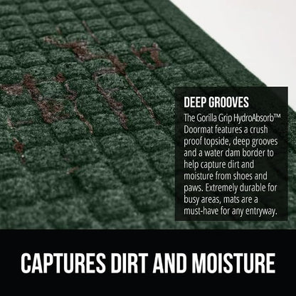GORILLA GRIP Front Door Mat, Indoor Outdoor Ultra Absorbent HydroAbsorb Doormat - Image 4