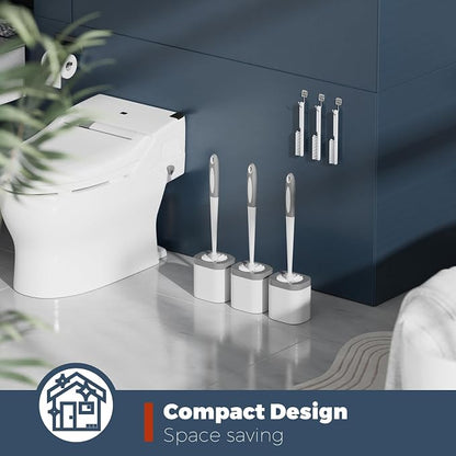 Toilet Brush, 3 Pack Toilet Brush and Holder Set Bathroom Accessories, Toilet - Image 7