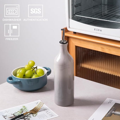 Sweejar Large Ceramic Olive Oil Dispenser Bottle, Opaque Oil Cruet Protects to - Image 2