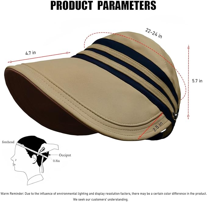 Sun Hats for Womens Wide Brim UV Protection Fishing Hats Packable Reversible Hollow Top Hat with Ponytail Beach Travel Hats