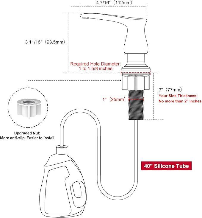 GAGALIFE Kitchen Sink Soap Dispenser Oil Rubbed Bronze, Under Sink Soap - Image 2