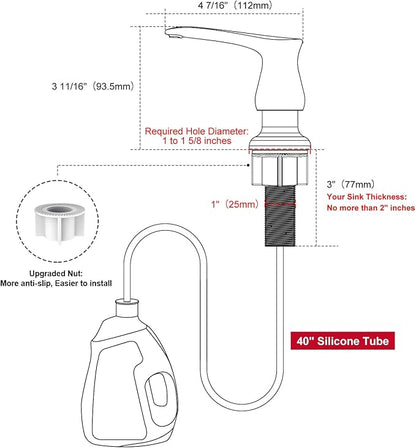 GAGALIFE Kitchen Sink Soap Dispenser Oil Rubbed Bronze, Under Sink Soap - Image 2