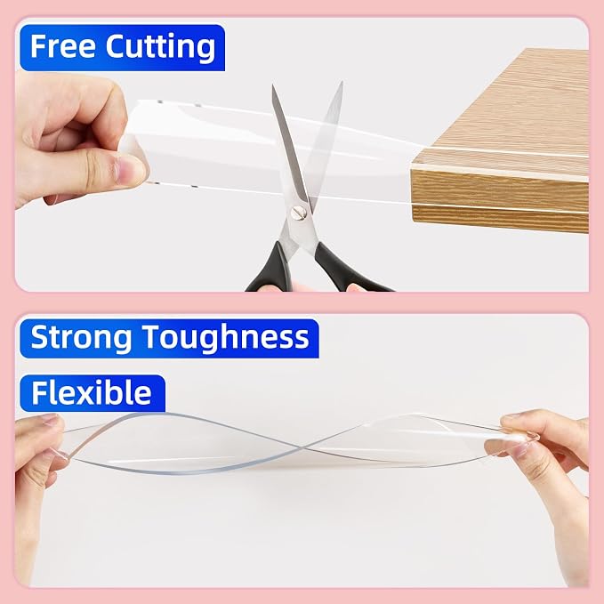 Clear Soft Corner Protectors for Furniture Strip, 2in x9.84FT, 2 Rolls - Image 4