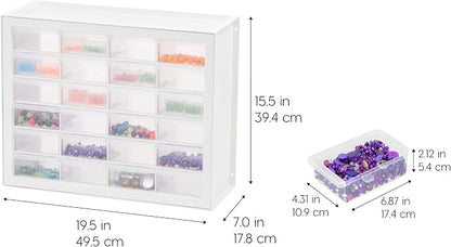 IRIS USA Plastic Storage Drawers, Made in USA, 24-Drawer Small Parts Organizer - Image 3