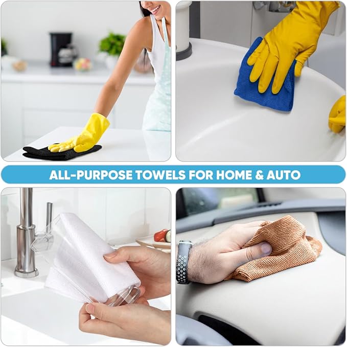 AIDEA Microfiber Cleaning Cloth 165 Sheets 3 Roll, Shop Rags Washable, Cleaning - Image 5
