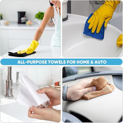 AIDEA Microfiber Cleaning Cloth 165 Sheets 3 Roll, Shop Rags Washable, Cleaning - Image 5