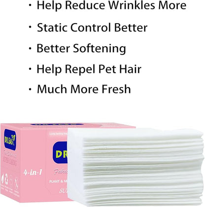 DR.EASY Dryer Sheets Plant Based Formula 252 Ct Super Caring, Softener sheets - Image 4