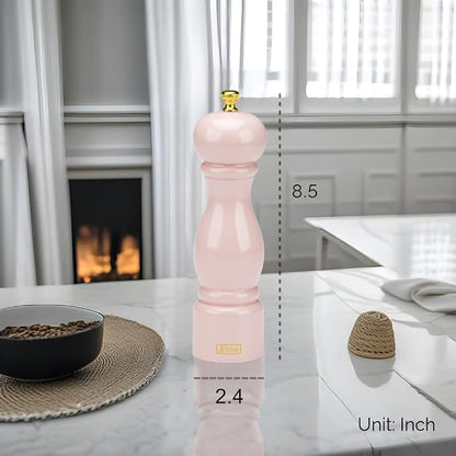 Rose Pink Salt Pepper Grinder Mill, 8 Inch Classic Wood Manual Salt Pepper - Image 6