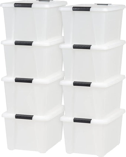 IRIS USA 33 Qt Stackable Plastic Storage Bins by IRISUSA