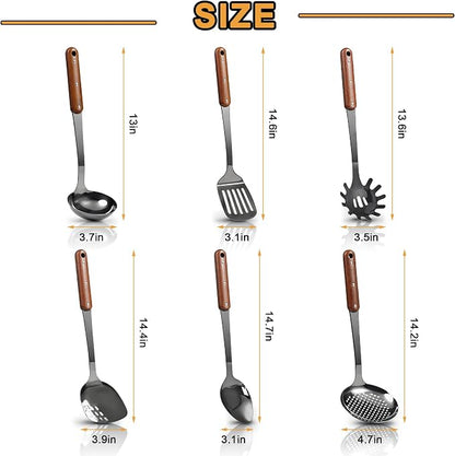 Stainless Steel Mirror Polished Kitchen Utensils Set - Image 2