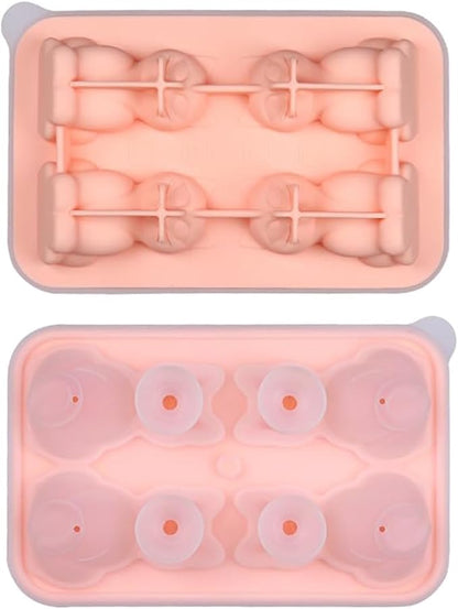 Cute 3D Cat Silicone Ice Cube Tray Mold Cartoon Animal Ice Box BPA-Free by UIVXXUD