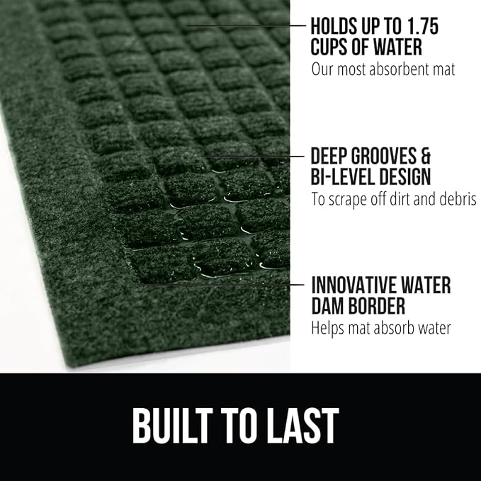 GORILLA GRIP Front Door Mat, Indoor Outdoor Ultra Absorbent HydroAbsorb Doormat - Image 3