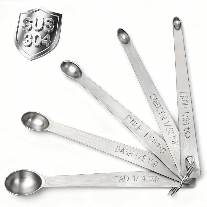 Mini Measuring Spoons Set, 18/8 Stainless Steel Teaspoon by BERYLER