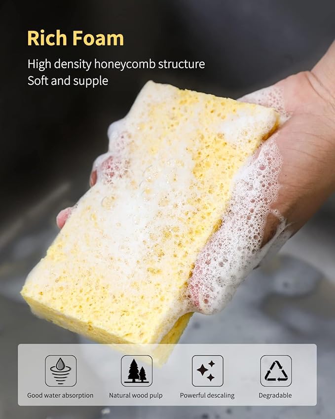 Kitchen Sponges, Heavy Duty Scrub Kitchen Sponge, Clean Tough Messes Without - Image 2