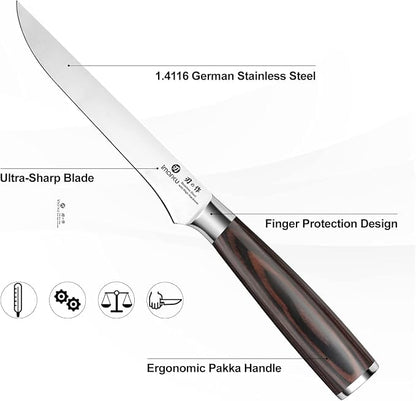 imarku Fillet Knife, German High Carbon Boning Knife, 6-Inch Stainless Steel - Image 5