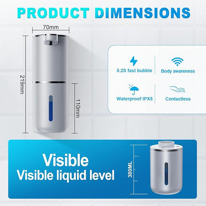 Automatic Liquid Soap Dispenser, 380ml Wall Mount Touchless 4 Gear Adjustable - Image 6