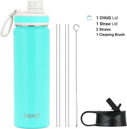 DRINCO Stainless Steel Water Bottle Spout Lid Vacuum Insulated Double Wall - Image 3