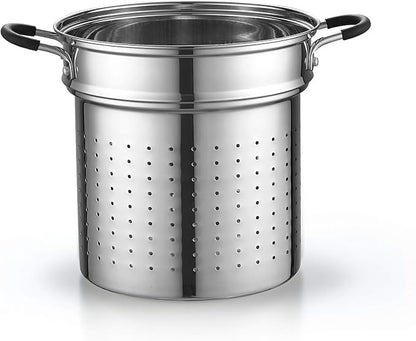 Cook N Home 4-Piece Stainless Steel Pasta Cooker Steamer Multipots, 12 Quart - Image 4