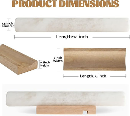 Koville African Natural Marble French Rolling Pin, 16inch Non-Stick Rolling Pin - Image 2