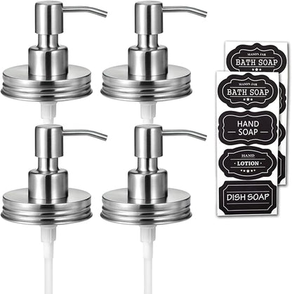 Amolliar Mason Jar Liquid Soap Dispenser Lid, Stainless Steel Pump by Amolliar