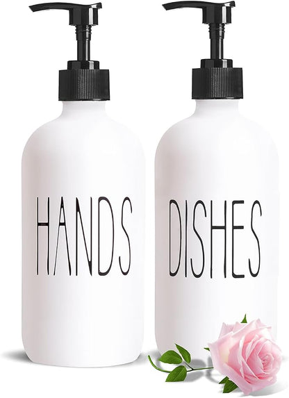 COHOSEGE 16 Oz Glass Soap Dispenser Set 2 Pack - Image 8