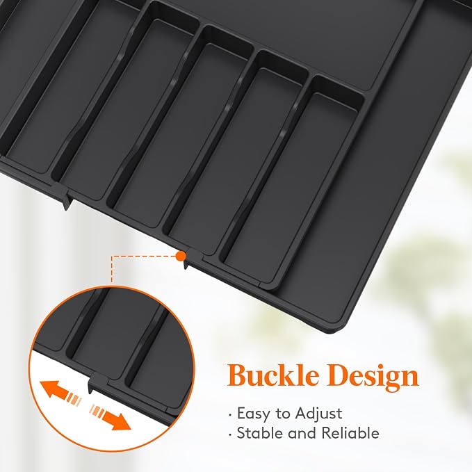 Lifewit Silverware Drawer Organizer, Expandable Utensil Tray - Image 7