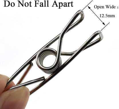 HAHIYO Clothespins Chip Clips All Metal Stainless Steel No Rust Stains Strong - Image 3