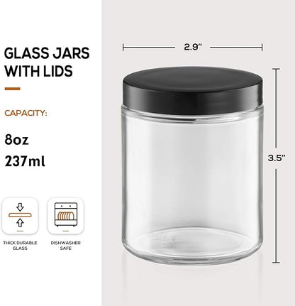 12 Pack, 8 OZ Clear Candle Jars - Image 2