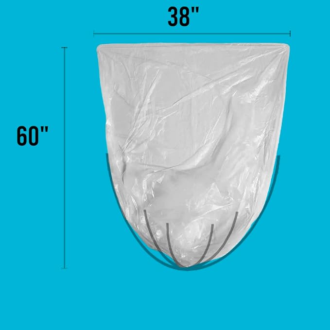55-60 Gallon Trash Bags, Heavy Duty Clear Plastic Recycling Garbage Bags - Image 3