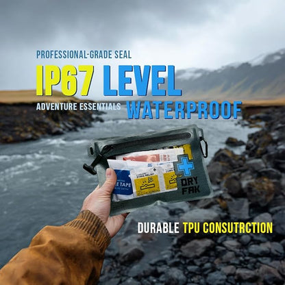 EVERLIT Ultralight Waterproof First Aid Kit, Boat First Aid Kit, Marine Medical Kit for Boating, Kayak, Backpacking, Hiking, Camping, Emergency Kit (Orange)