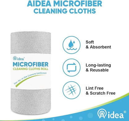 AIDEA Microfiber Cleaning Cloth 165 Sheets 3 Roll, Shop Towels, Shop Rags - Image 3