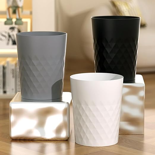 1.8 Gallon Small Trash Can 2 Pack Bathroom Garbage Can Waste Basket Recycling - Image 2