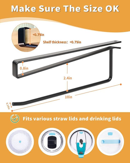 Tumbler Lid Organizer, Bar Hook Fits Various Lids, Horizontal Tumbler Lid - Image 7