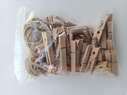 50pcs Small Wood Clothes Pins Pegs Strong Hangers Picture Display Art Craft - Image 6